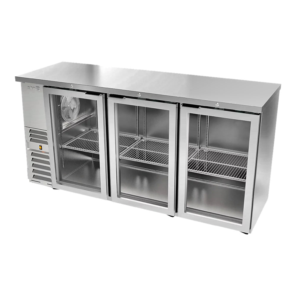 Refrigerador Contra Barra Asber ABBC-24 72 Sg Sd Hc, en acero inoxidable.
