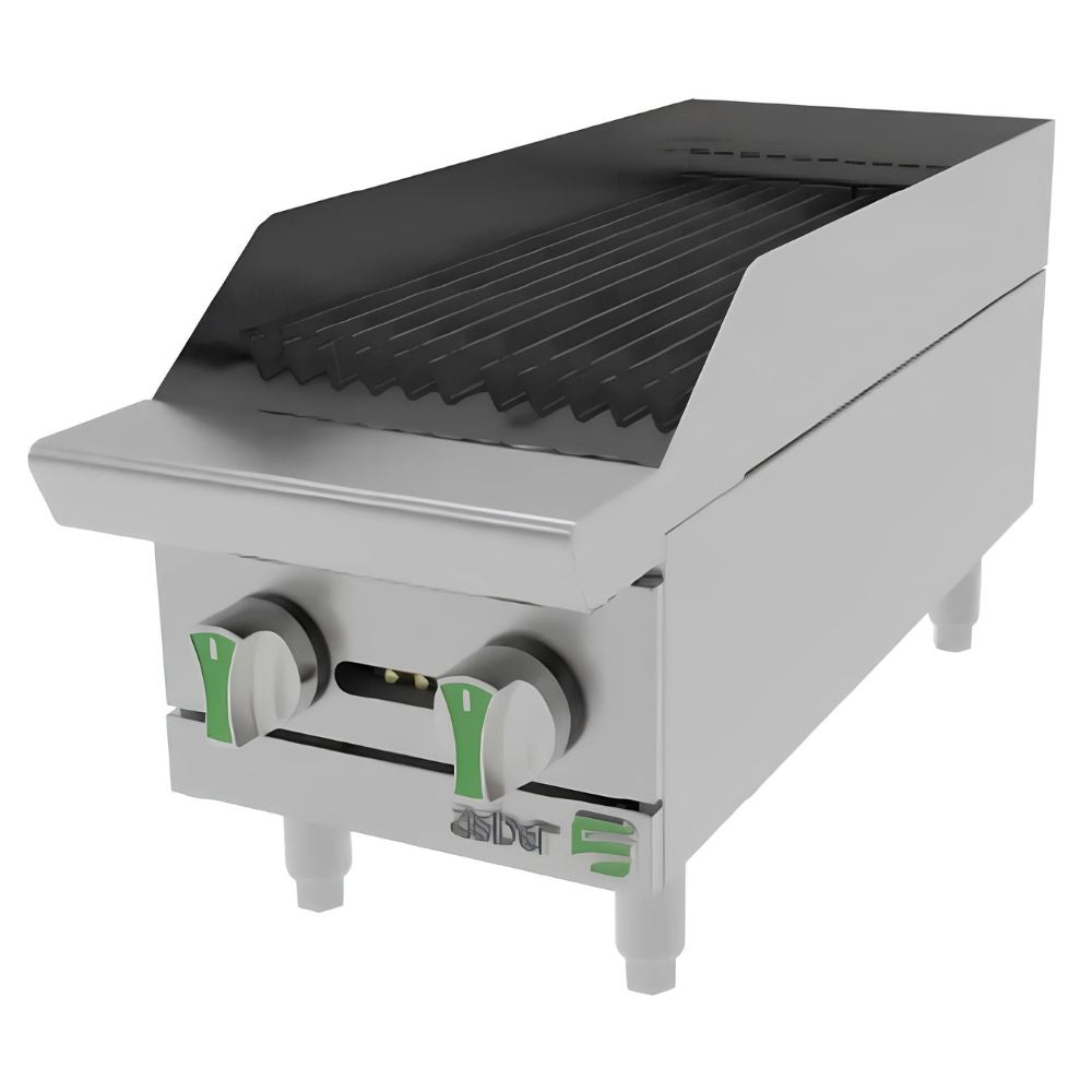 ASADOR ASBER AERB 12 EM | Gas | 2 Quemadores | Acero Inoxidable | Restaurante Cafetería Cocina Industrial Comedor Grill Cortes Cenaduría Hotel | Respaldo Charola Quemador Parilla Restaurante Niveladores Empotrar Base Comedor Uso Rudo Acero Inoxidable Grill Alimento Cocción Preparación Cortes Hotel Cenaduría Cocina Económica Radiante Gourmet