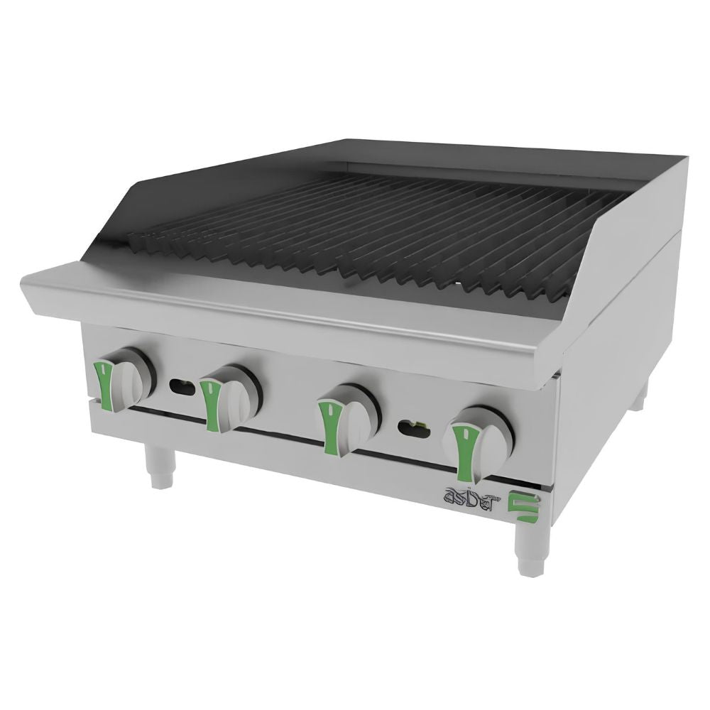 ASADOR ASBER AERB 24 EM | Gas | 4 Quemadores | Acero Inoxidable | Respaldo Charola Quemador Parilla Restaurante Niveladores Empotrar Base Comedor Uso Rudo Acero Inoxidable Grill Alimento Cocción Preparación Cortes Hotel Cenaduría Cocina Económica Radiante Gourmet