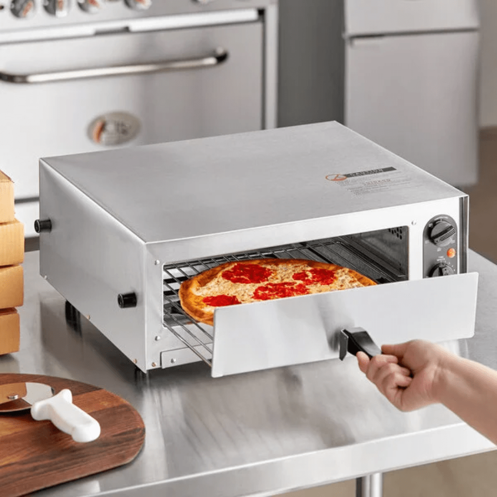 HORNO KITCHENMAX STORE CPO12TS | Horno Pizzero | Termostato Ajustable | Fácil de Limpiar | Eléctrico | Acero Inoxidable | Pizzería Casa Cafetería | Pizza Calzone Restaurante Italiano Cafetería Comedor Casa Cafetería Oficina Negocio Profesional Gourmet Uso Fácil Pizzería Comida Rápida