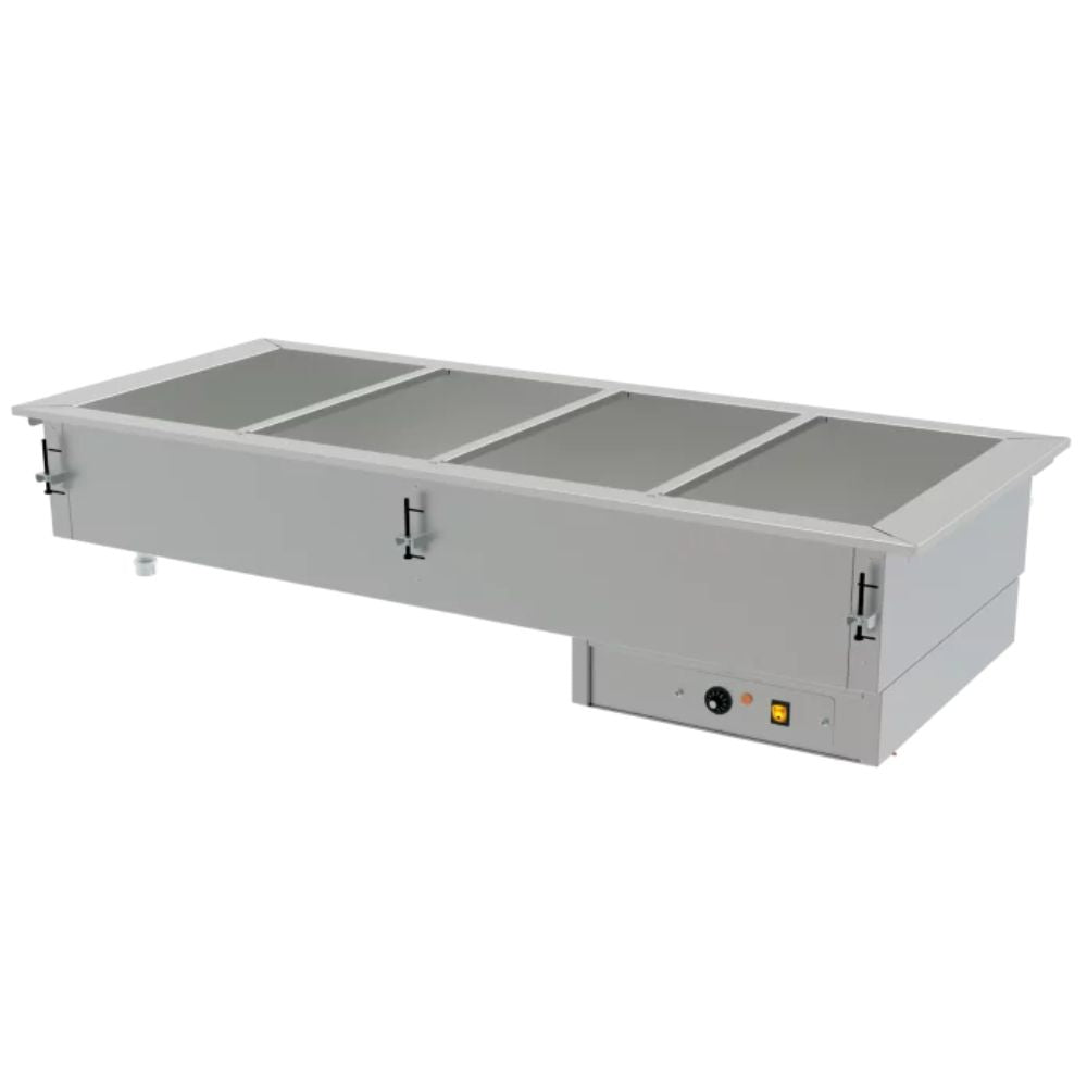 BAÑO MARIA ASBER DBM-411-S-W | Baño María Eléctrico | Acero Inoxidable | 4 Insertos Enteros | Gris | Restaurante Hotel Buffet Cocina Industrial Banquetes Baño María Balneum Mariae Cocina Industrial Comedor Banquetes Calentar Negocio