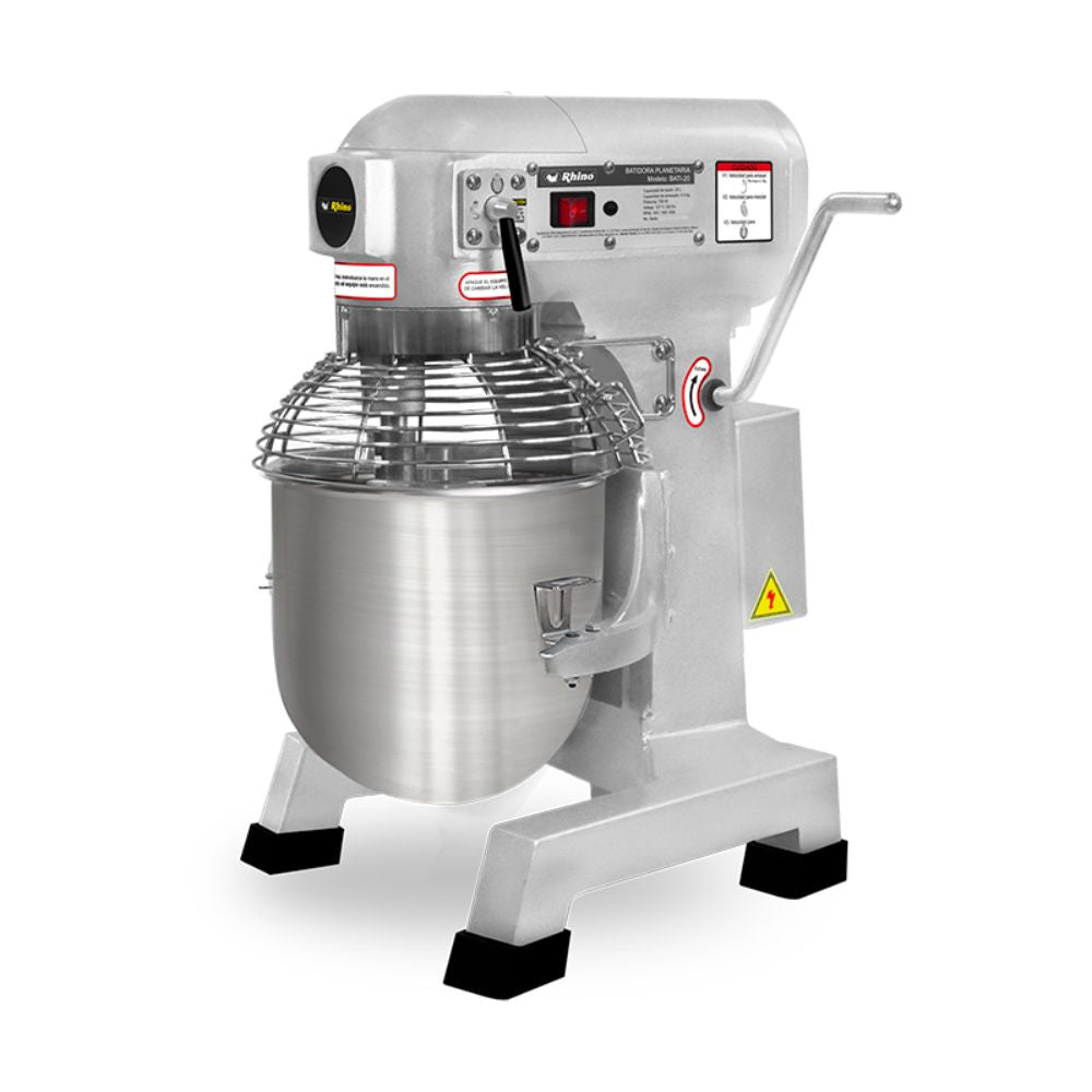 Batidora Planetaria 20 Lts | 3 Velocidades | De Mostrador | Mezcla Bate Amasa Reposteria Elaboración Masa Restaurantes Cocina Panaderias Banquetes Comedores Hornear Industriales Pan Panificadora BATIDORA RHINO BATI-20