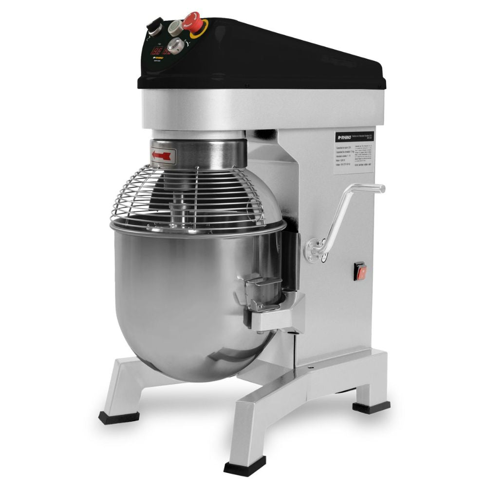 Rhino BATI-20X Batidora Industrial Planetaria 20 Litros 3 Velocidades 127 V 60 Hz Volts 750 Watts Restaurantes Cocina Panaderias Banquetes Comedores Hornear Industriales Pan Panificadora. Ideal para amasar harina, mezcla para pan, postres, hornear, cocinar, para banquetes, industriales, para cocinas industriales, comedores, comedores industriales, hornear, para negocio, panadería, repostería, etc. KitchenMax.Store. Envíos seguros a todo México. Cotiza hoy mismo.