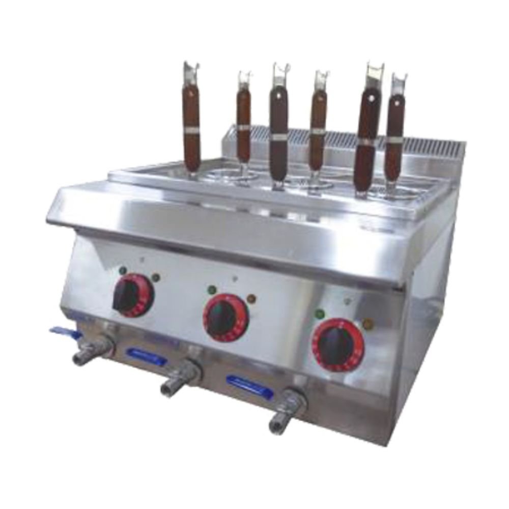 MIGSA BN600-E605 | Cocedor | para Restaurante Hotel | para Pasta | 6 Canastillas | Eléctrico | Acero Inoxidable | Comida Asiatica Oriental Italiana Buffet Catering Comedor Cocina Industrial Universitario