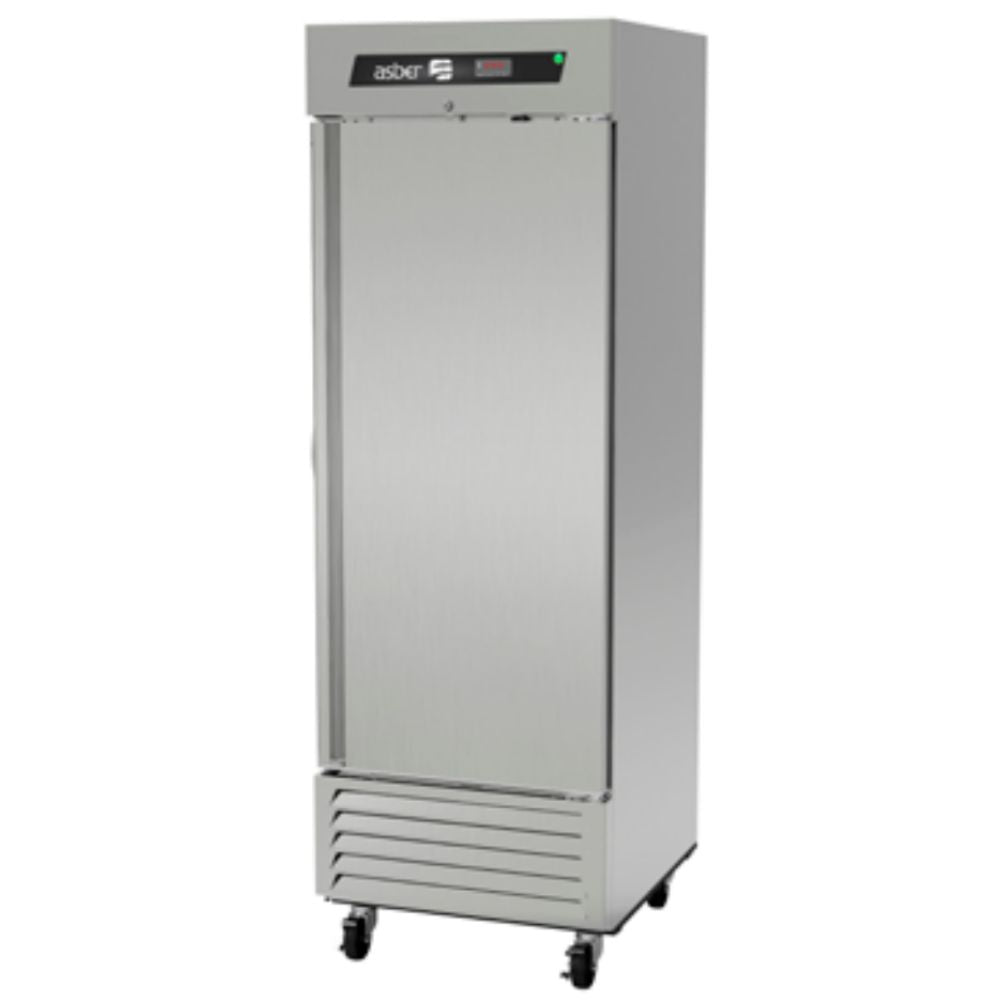 CONGELADOR ASBER ARF-23-H HC | Congelador Vertical | 1 Puerta Solida | 3 Parrillas | Eléctrico | 23 Pies Cúbicos | Supermercado Restaurante Bar | Congelador Vertical Puerta Cristal Restaurante Gourmet Alimento Nievie Exhibición Evaporación Deshielo Comida Control Electronico Acero Inoxidable Luz Led Super Mercado Abarrotes Vinil Negro Llantas Deslazamiento Facil CVS-24-1S