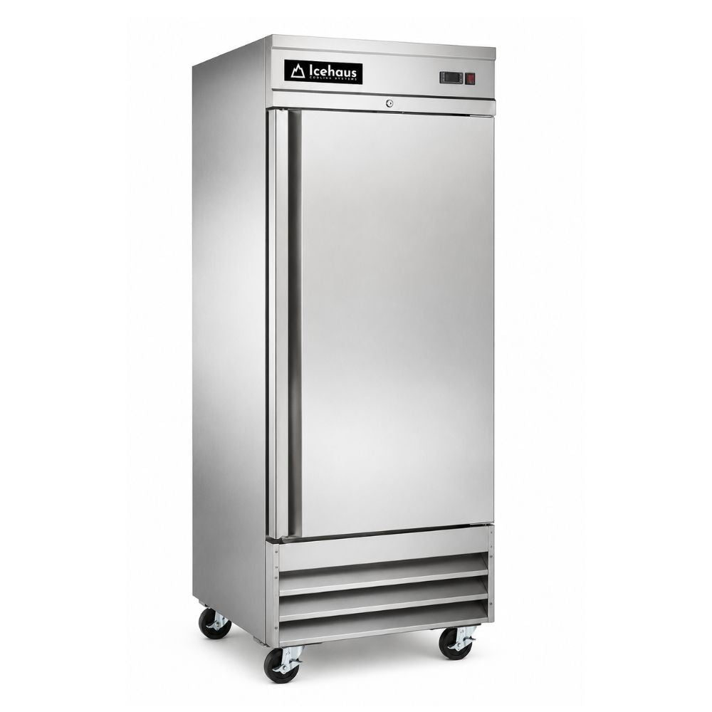 Congelador Icehaus CV-1PS-SS-01, congelador vertical, en acero inoxidable.