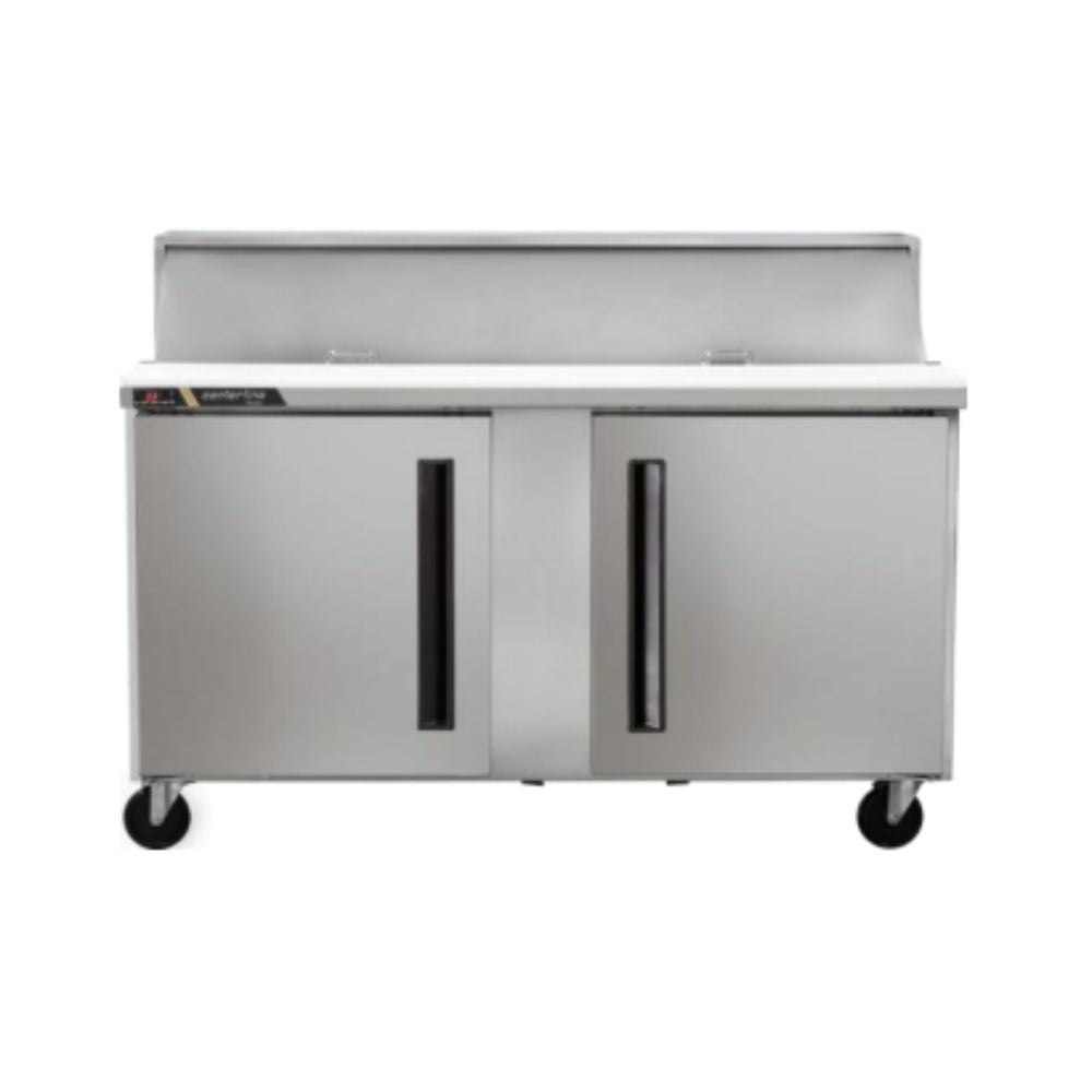 Centerline CLPT-6024-SD-LR 60” Mesa Preparacion MegaTop 2 Puertas Solidas Abertura Izquierda-Derecha 153.9 cm - - Centerline - KitchenMax Store