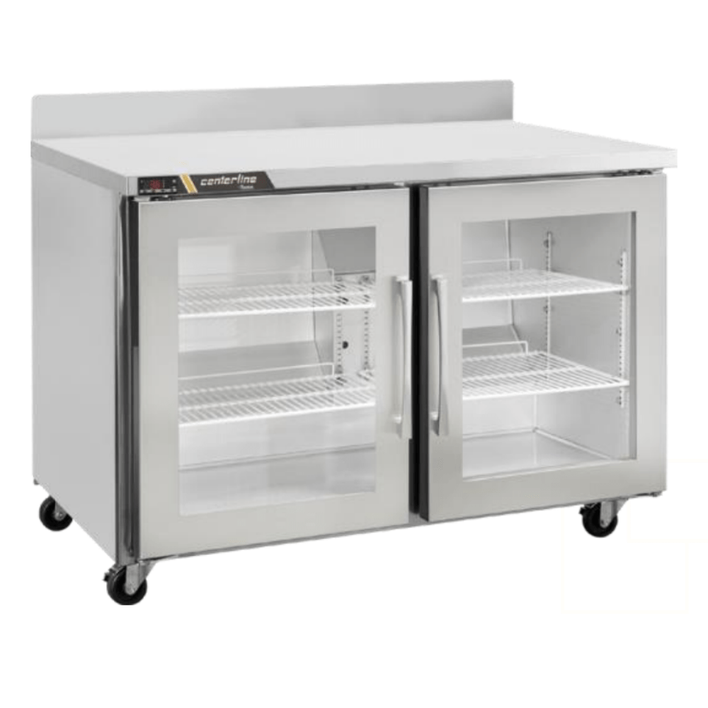 Centerline CLUC-48R-GD-WTLR Refrigerardor Bajo Barra Puertas Cristal Mesa de Trabajo Abertura Izquierda Derecha - - Centerline - KitchenMax Store