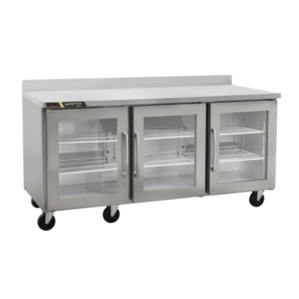 Centerline CLUC-72R-GD-WTLRR 72” Refrigerador Bajo Barra Mesa Trabajo 3 Puertas Cristal Abertura Izquierda Derecha 183.2 cm - - Centerline - KitchenMax Store