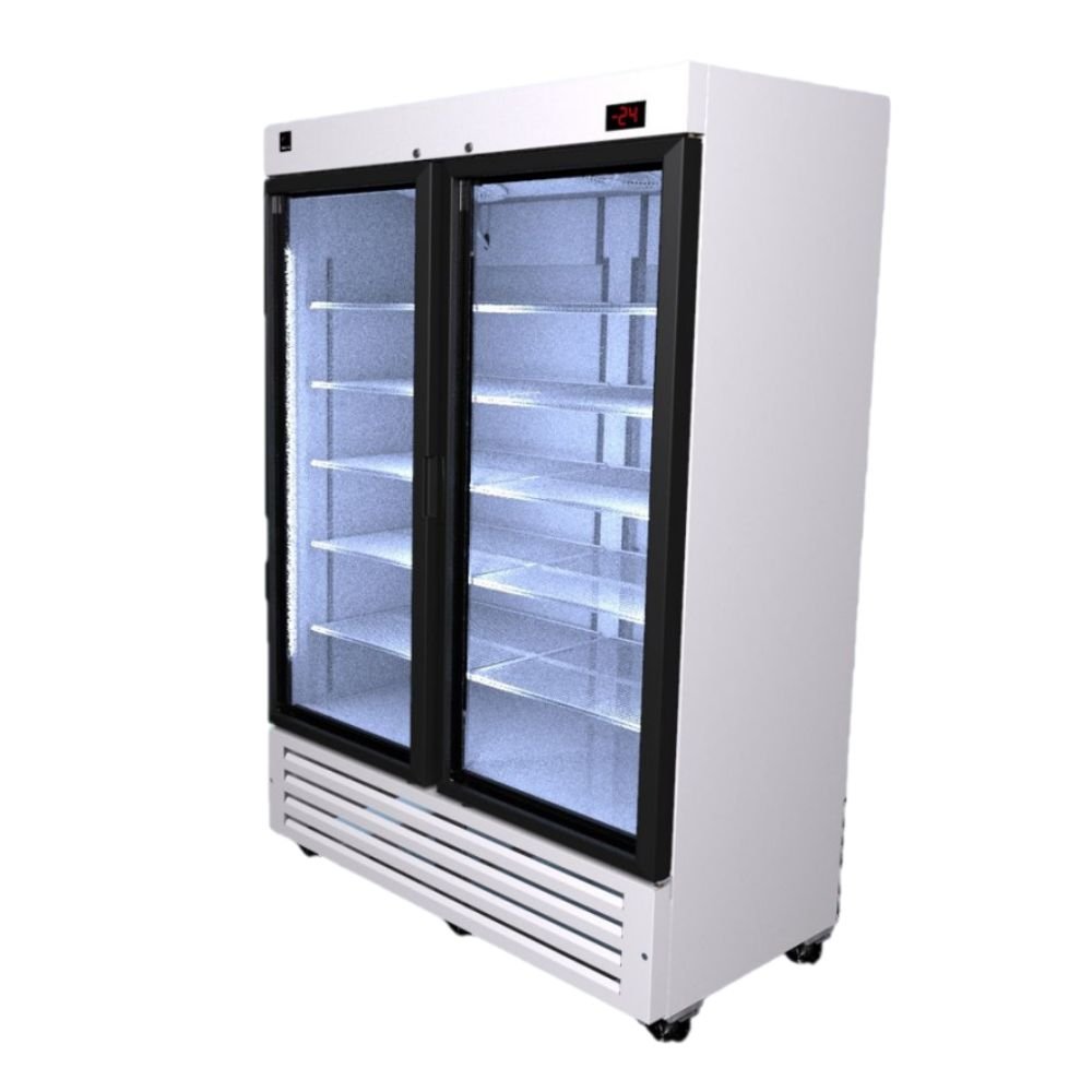 Criotec FSL-42 V Congelador Vertical 2 Puertas Cristal 1244.3 Litros Helados Paletas Nieves Frappe Comida Carne Verduras Congeladas Mariscos Pescado Papas Alitas Heladerias Paleterias Neverias Cafetería Bar Restaurante Carniceria Hotel Comedor Industrial Supermercado Tienda Abarrotes. KitchenMax.Store. Envíos seguros a todo México. Cotiza hoy mismo.