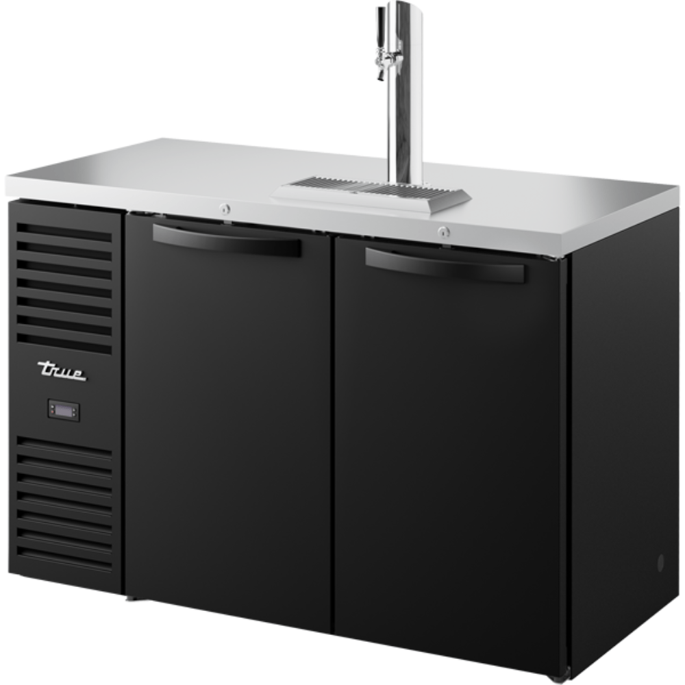 TRUE TDR52-RISZ1-LB-SS-1 BEER DISPENSER | Cold Beer Dispenser | Left-Side Cooling System | Black Exterior | for Brewery, Pub, and Bar