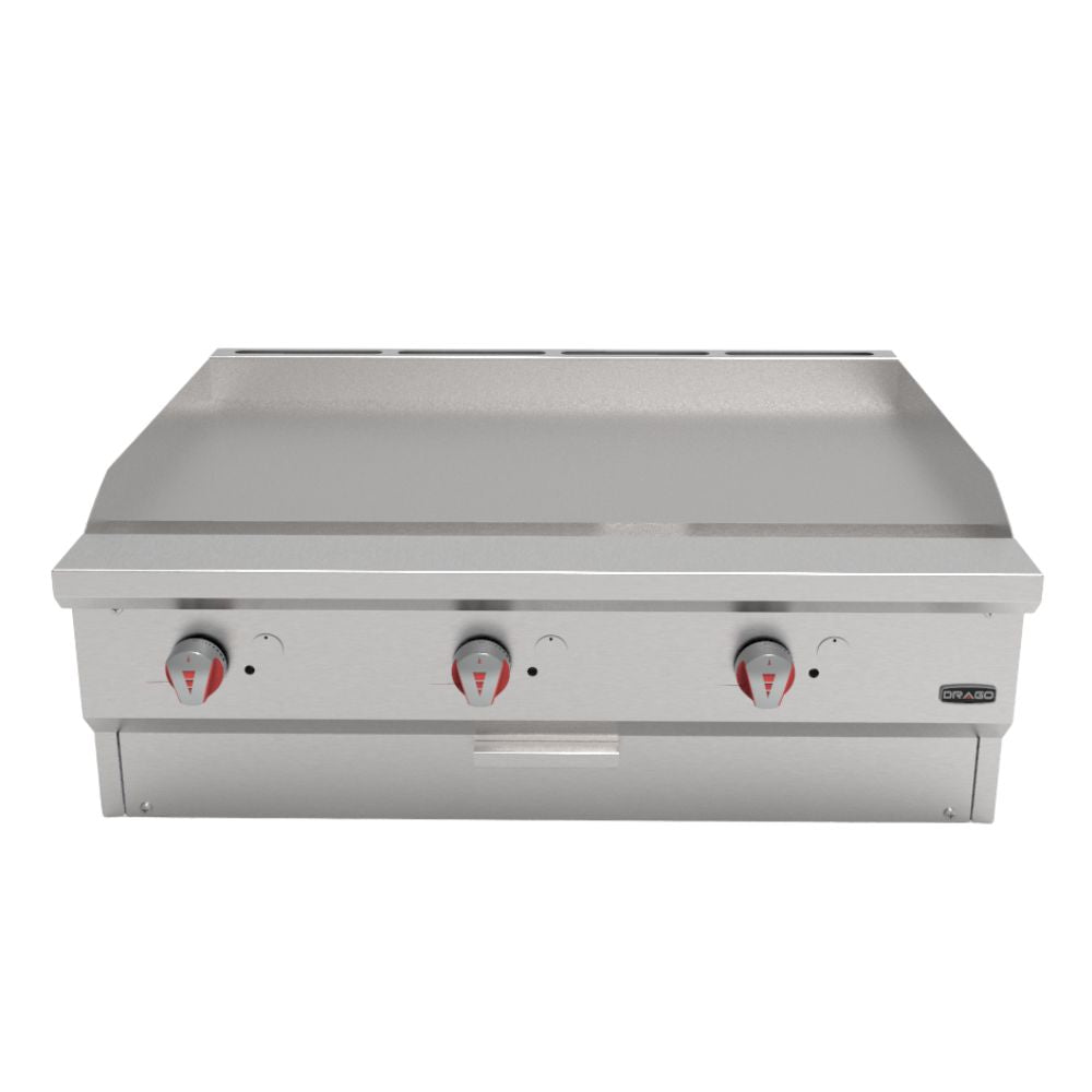 Drago PG-3 Plancha 91.5 cm Gas 3 Controles Acero Inoxidable - - Drago - KitchenMax Store