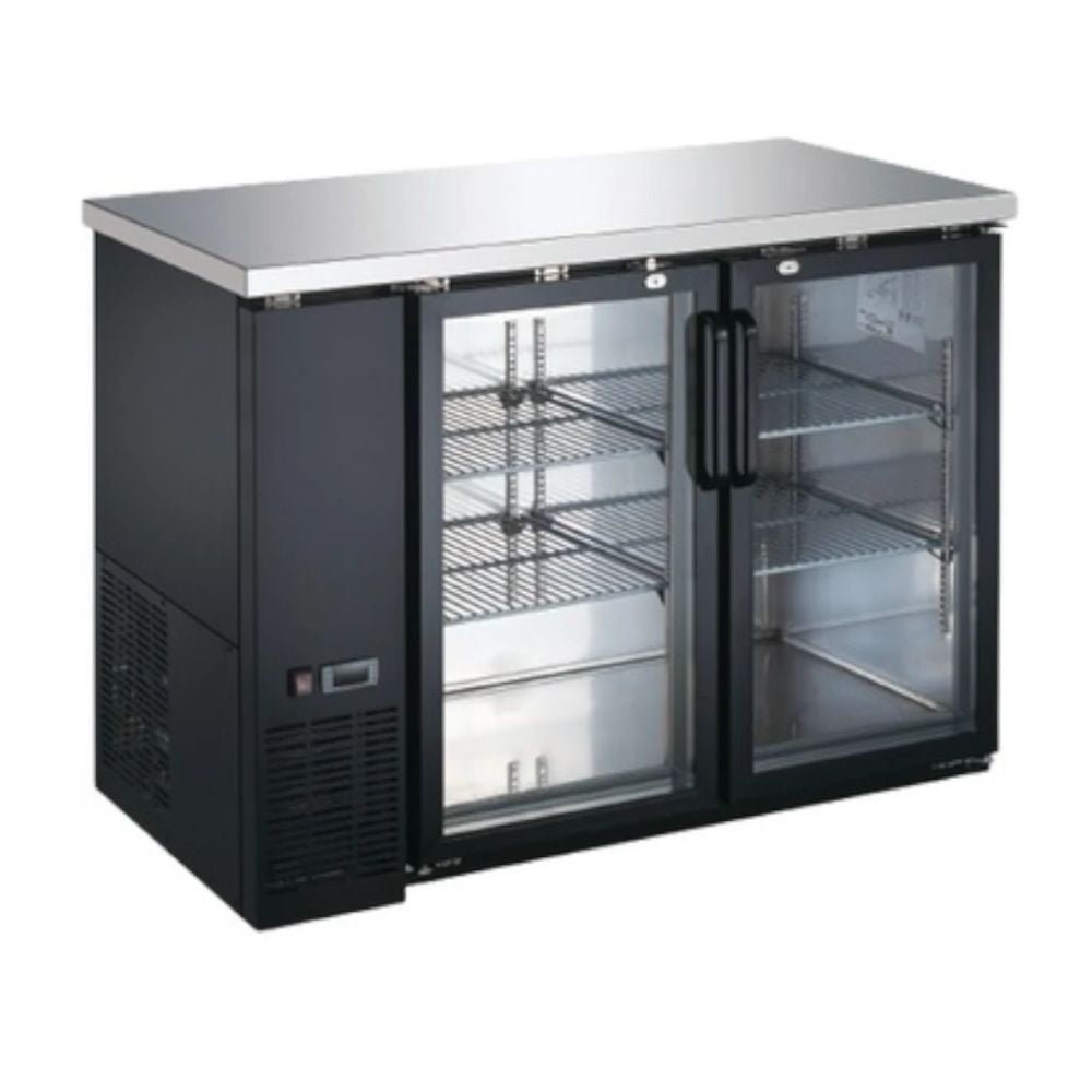 ENFRIADOR INTERNATIONAL INT/BBC-2PV-AI | Enfriador Barra Trasera | 11 Pies Cúbicos | 2 Puertas de Vidrio | Bar Cafetería Comercial Refrigerar Congelar Cocina Comedor Cocina Industrial Conservar