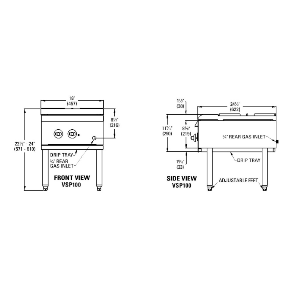 ESTUFÓN VULCAN VSP100-2 | Estufon / Fogon Serie VSP | A Gas | Acero Inoxidable | para Ollas Grandes Cacerolas - Estufones / Fogones - Vulcan - KitchenMax Store