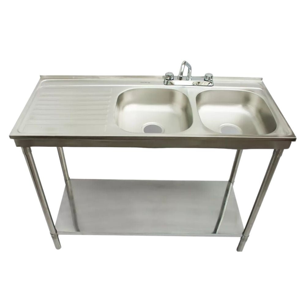 KITCHENMAX STORE MLM1490668608 Sink | Double Sink | Stainless Steel | Business Cleaning Station