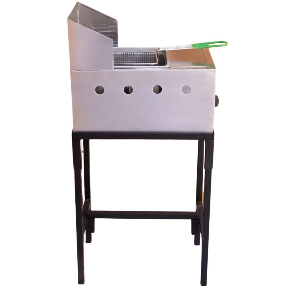 FREIDORA MINDEJAL MLM3039939422 | Freidora Industrial | Gas | Sencilla | 9 Litros | Acero Inoxidable| Restaurante Negocio Comida Rápida | Freidor Garnachas Restaurante Frituras Tostada Totopo