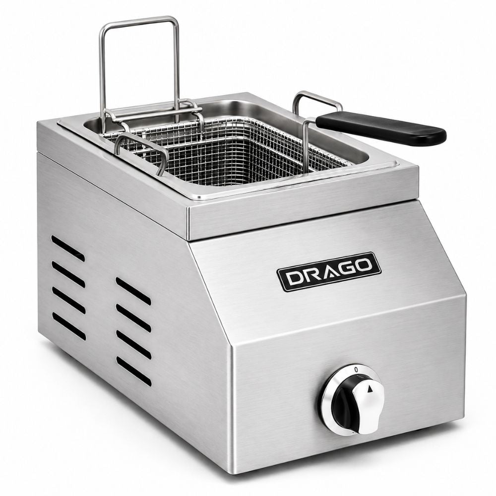 Freidora Drago FG-5 GFR-105-00, en acero inoxidable.