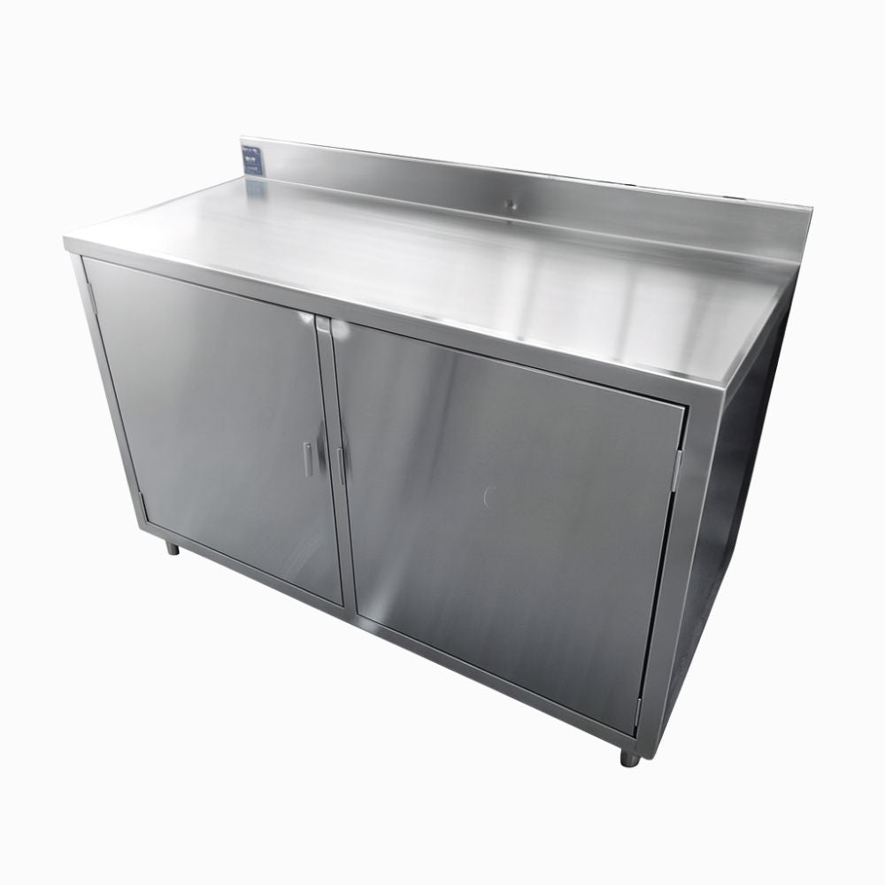 GABINETE KITCHENMAX STORE GB009 | Gabinete Básico con Puertas | Frente 130 cm | Acero Inoxidable | Cocina Industrial Restaurante