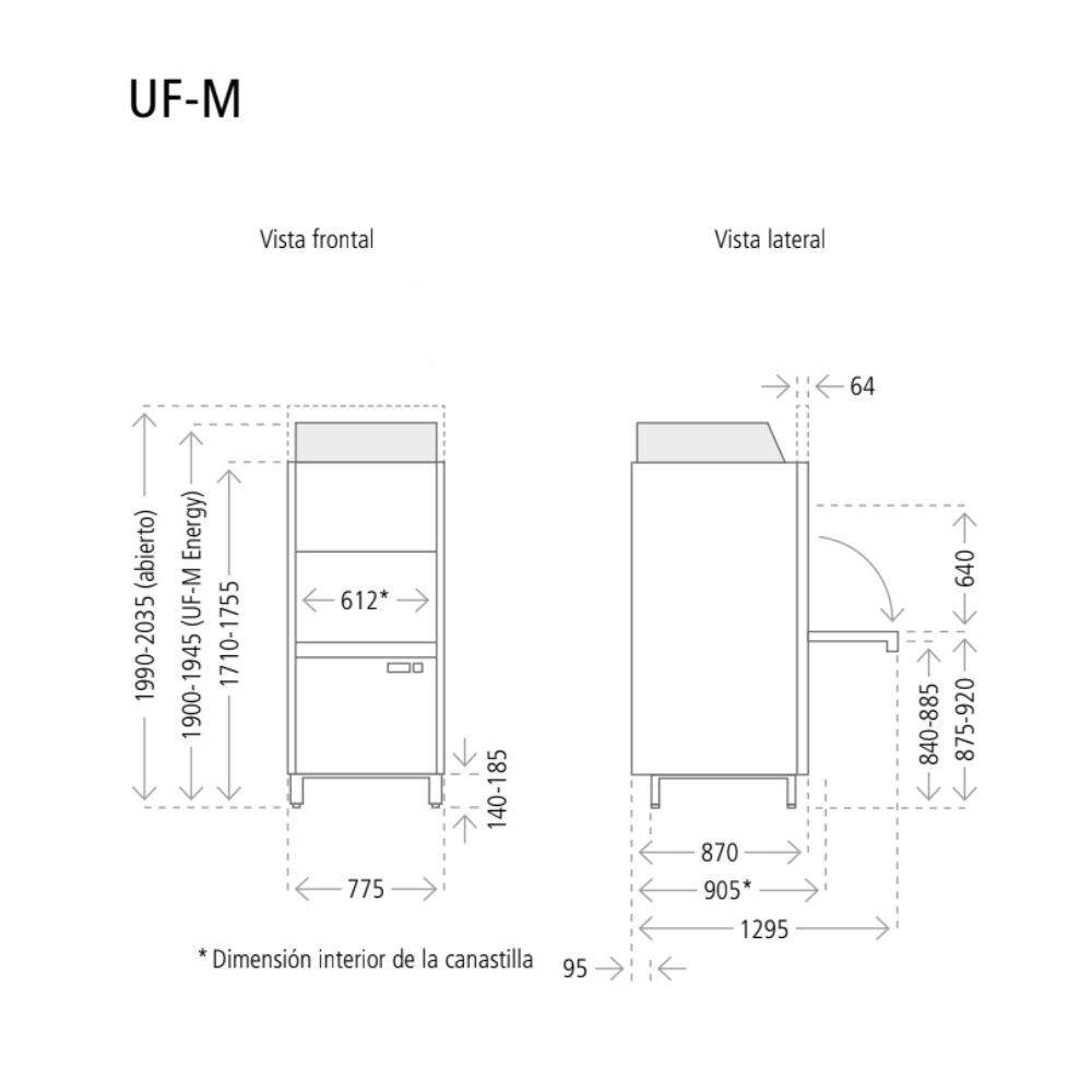 LAVAUTENSILIOS WINTERHALTER UF-M Energy 614V0090 GASTRONOM | Lavautensilios | Acero Inoxidable | Industria Panaderías Heladerías