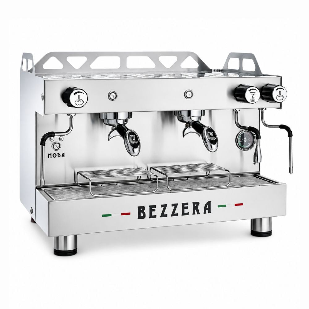 Máquina de Café Espresso Crt Moda 2GR Pm Ss 200-015-073, en acero inoxidable.