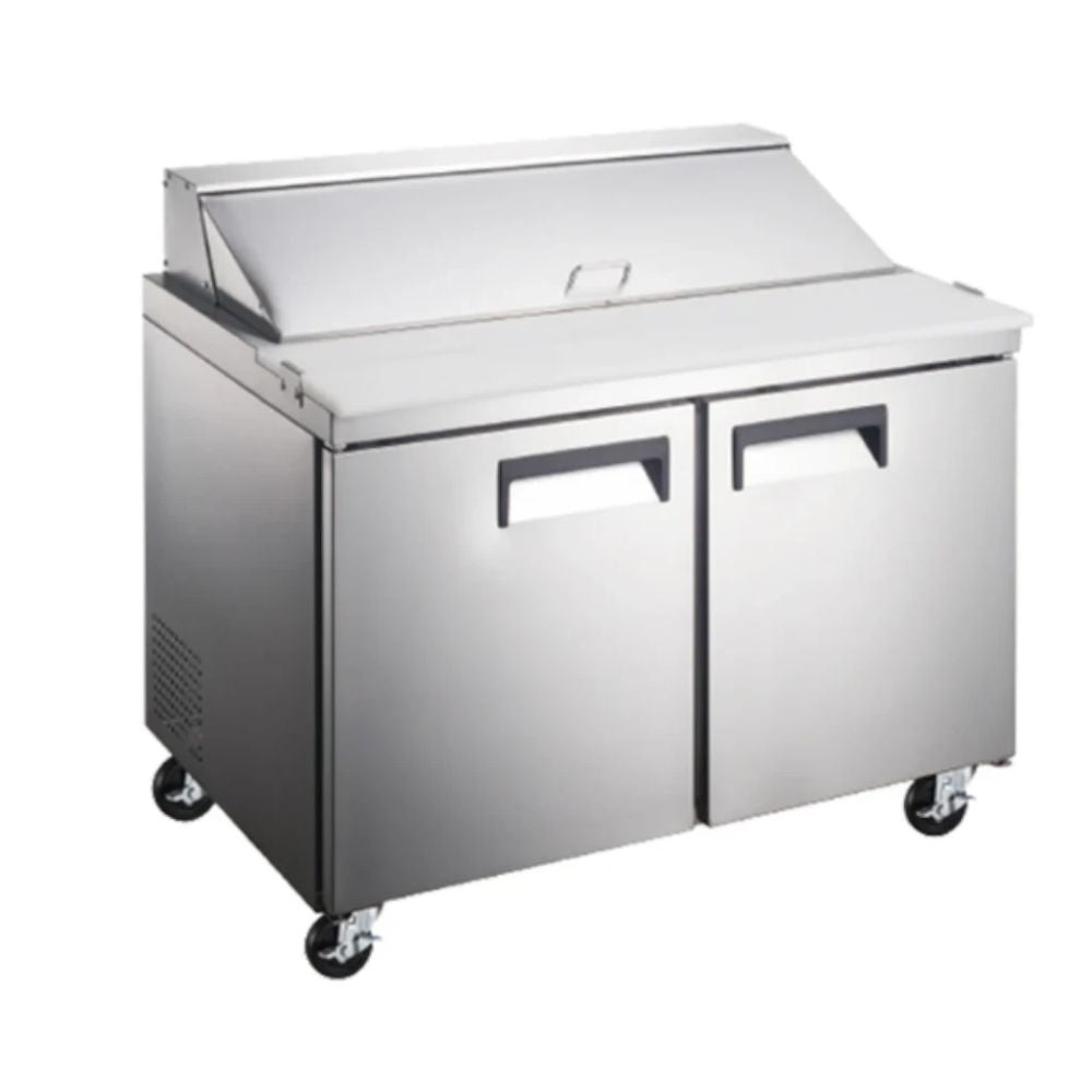 MESA DE PREPARACIÓN INTERNATIONAL INT/MPE-2P-AI | Mesa de Preparación de Sanwiches Ensaladas | 13 Pies Cúbicos | 2 Puertas | Acero Inoxidable | Cocina Industrial Restaurante Cafetería Bar Restaurante Cafeteria Guarniciones Comedores Industriales Cocinas Industriales Panaderia Carniceria Preparación Sushi Postres Ensaladas Baguettes