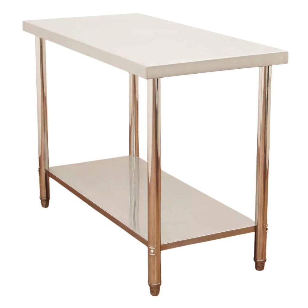 MESA MINDEJAL MLM2026697175 | Mesa en Isla | Frente 120 cm | Acero Inoxidable | Cocina Industrial Restaurante Bar Superficie Amplia Ergonómica Resistente Multifuncional Ajustable Duradera Espacio de Almacenamiento Modular Compacta Estable Fácil de Limpiar Diseño Industrial Personalizable Versátil Antideslizante