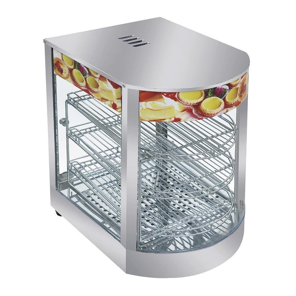 Migsa Hw-1P Exhibidor Caliente Eléctrico Curvo Frontal Acero Inoxidable Donas Pays. 35 cm - Vitrinas Calientes - Migsa - KitchenMax Store
