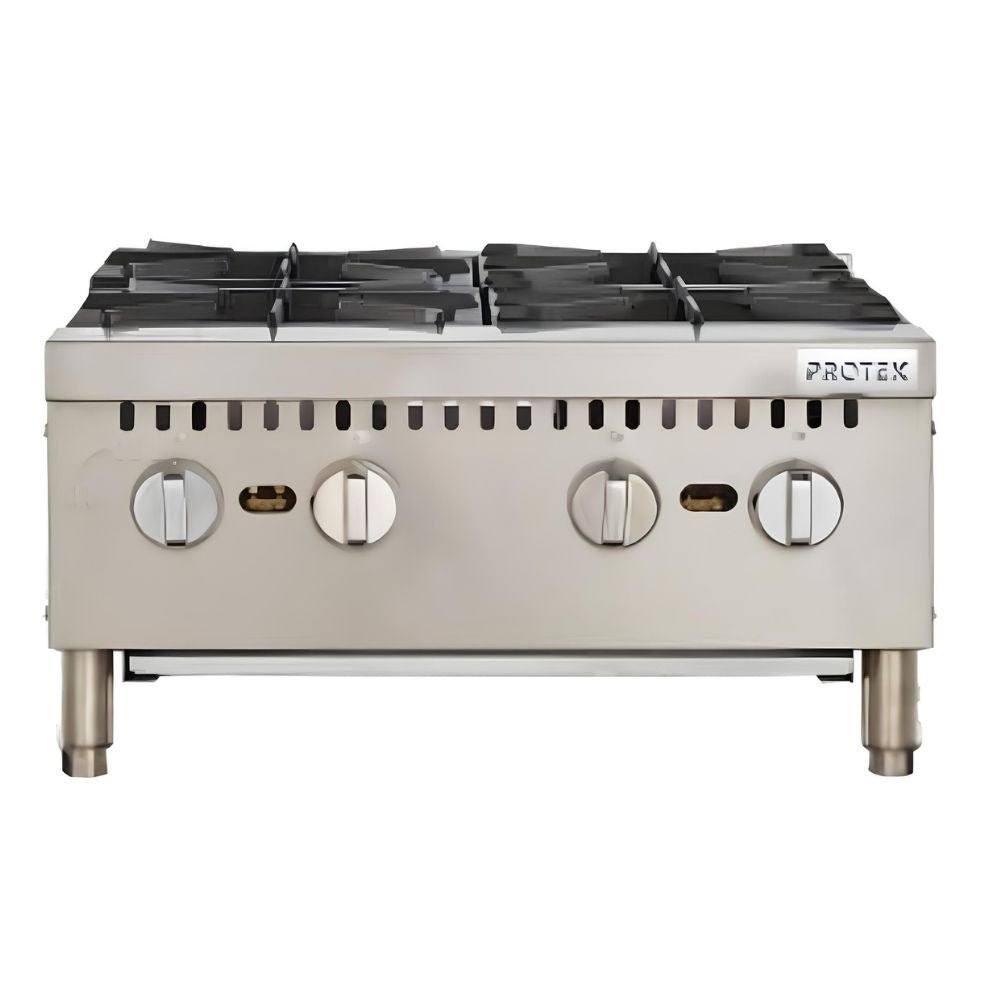 PARRILLA PROTEK 1029153 PAP-4QG | Parrilla a Gas | 4 Quemadores | Acero Inoxidable | Restaurante Cocina Industrial Fonda Bistró Cafetería Hospital Local Plaza comercial Dark Kitchen Parrilla Hospital Hotel Cafetería Puesto Bar Panadería Chocolatería