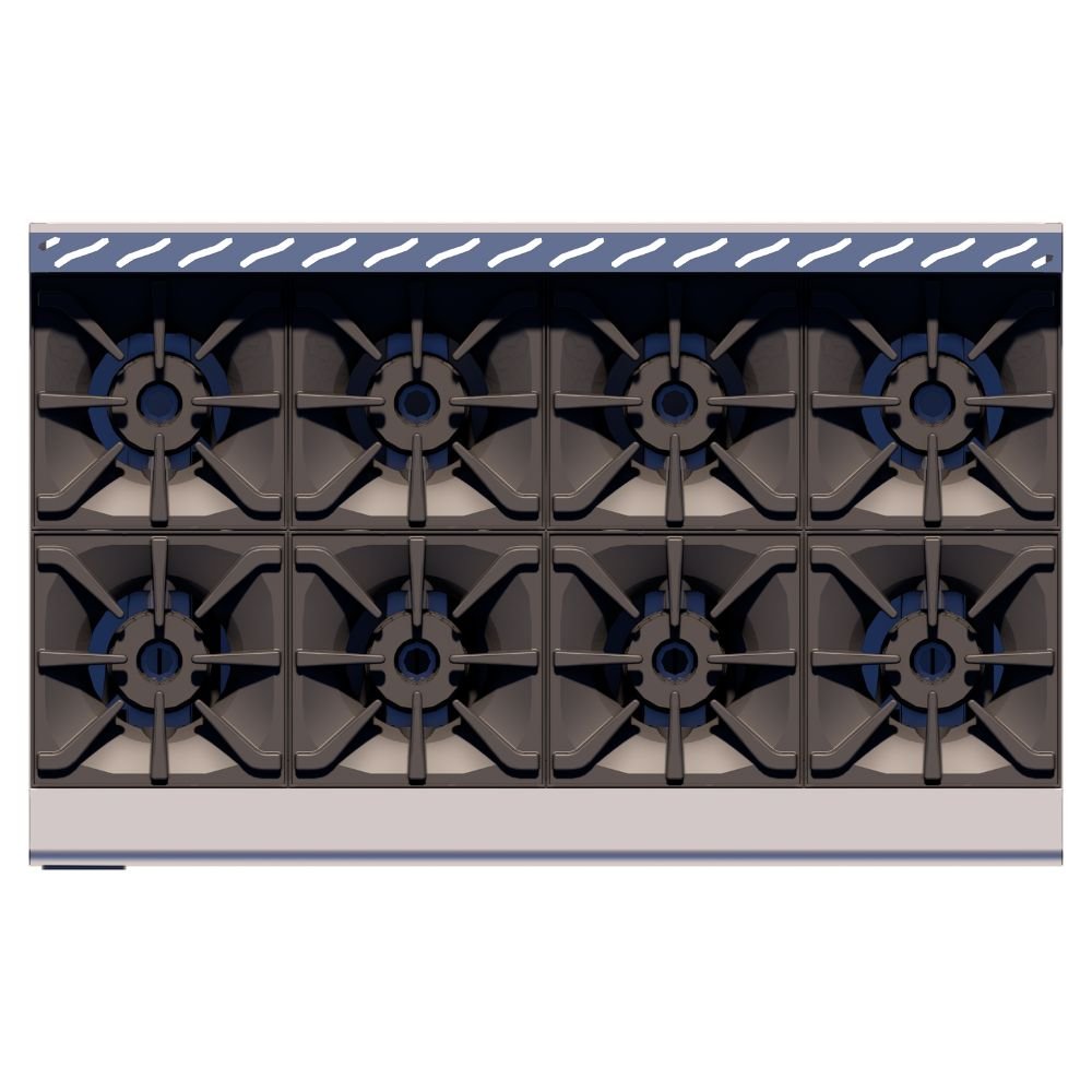 PARRILLA DELTA 4-8 | Parrilla 8 Quemadores Abiertos | Gas | 2 Charolas Capta Escurrimientos | Restaurante Comedor Banquete | Restaurante Comisariato Local Comercial Negocio de Comida Bufetera Cafeteria Comedor Industrial Taquiza