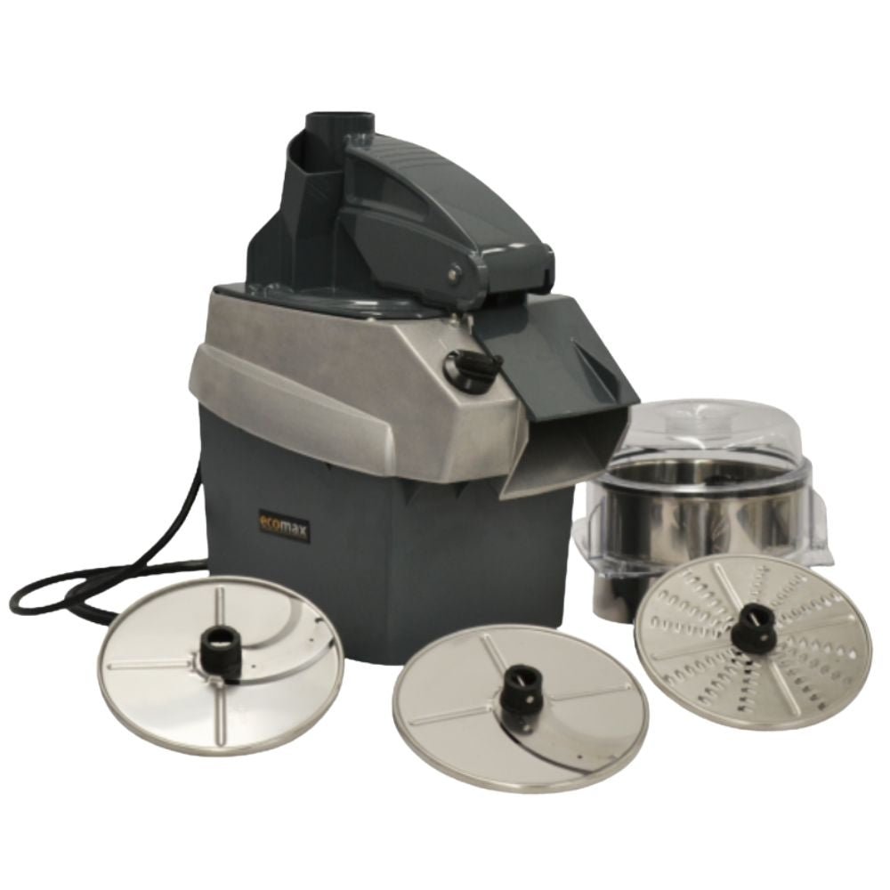 PROCESADOR ECOMAX CC-32S-ECOMAX | Procesador de Alimentos | 3 Discos | 2 Velocidades | Plástico y Acero Inoxidable | Restaurantes Hoteles Cocina | Procesador Alimentos Vegetales Cocinas Industriales Comedores Hotel Banquetes Preparación Cortar Rallar Moler