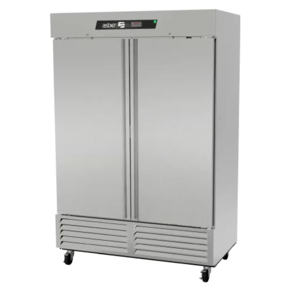 REFRIGERADOR ASBER ARR-49-H HC | Refrigerador Exhibidor Vertical | 2 Puertas Solidas | 49 Pies Cúbicos | 6 Parrillas | Acero Inoxidable | Bistro Carnicería Abarrotes | Lácteos Industrial Cocina Cremería Comercios Insumos Hotel Panadería Refresquero Latas Bar Tiendas Bistro Restaurante Carnicería Abarrotes