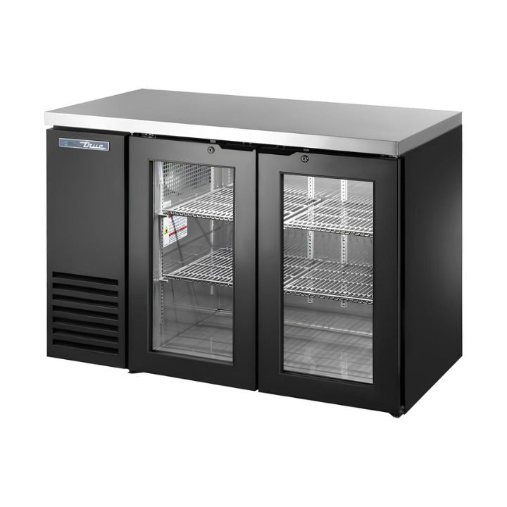 REFRIGERADOR CONTRA BARRA TRUE TBB24-48-2G-Z1-SFT-B-1 | Refrigerador Contra-Barra | 2 Puertas Cristal | Exterior Negro | Restaurante Bar Cafetería