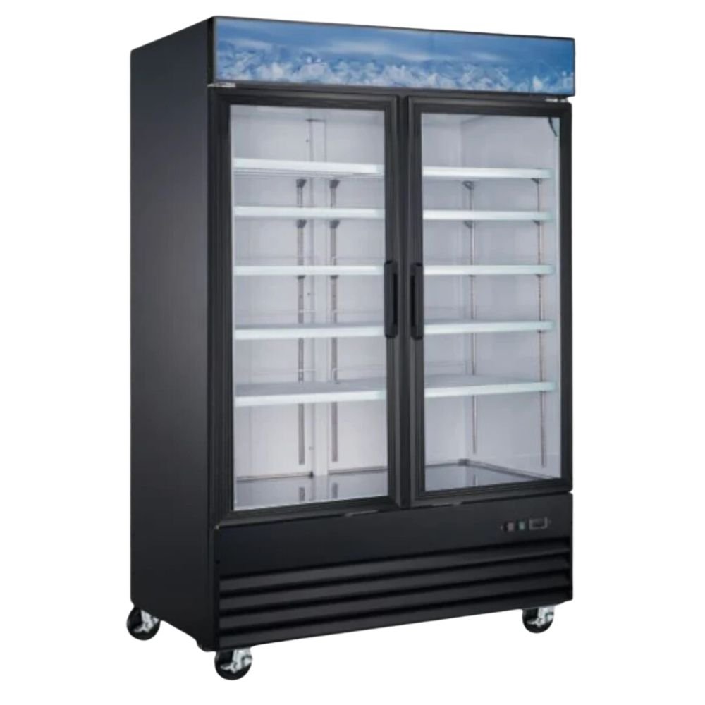 REFRIGERADOR INTERNATIONAL INT/RV-2PV-AI | Refrigerador Vertical | 40 Pies Cúbicos | 2 Puertas de Vidrio | Abarrotes Tienda Comercial Restaurante Lácteos Industrial Cocina Cremería Comercios Insumos Carnicería Hotel Panadería Refresquero Latas Bar Abarrotes Tiendas Abarrotes Bistro