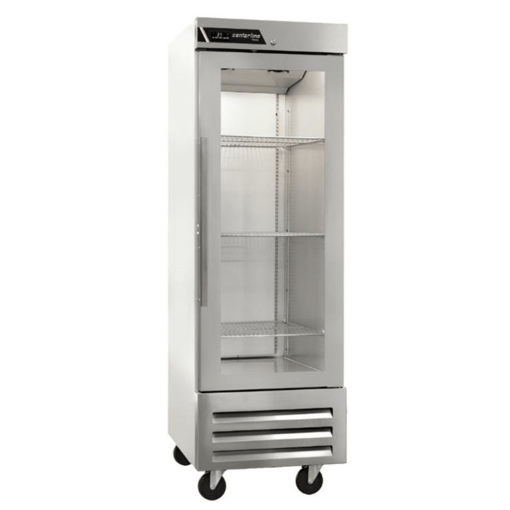 Refrigerador Centerline CLBM-23R-HG-L, refrigerador vertical, en acero inoxidable.