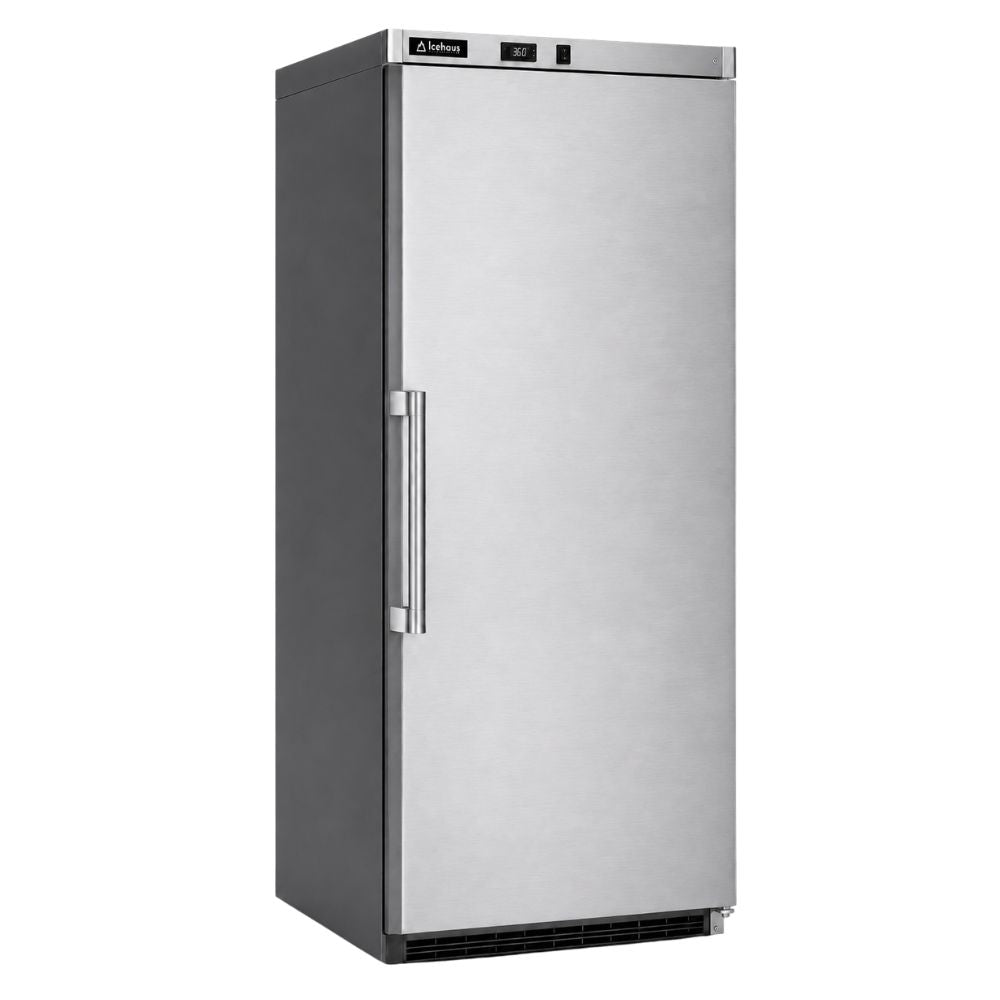 Refrigerador Icehaus RVI-600, refrigerador vertical, en acero inoxidable.