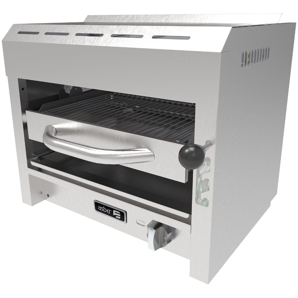 SALAMANDRA ASBER AESB-24 | Salamandra | 1 Quemador Infrarrojo | Acero Inoxidable | Gratinadora Cocina Profesional | Gratinar Alimentos Dorar Quesos Fundidos Pizzas Molletes Restaurante Fondo Hotel Buffet Banquete Comedor Industrial