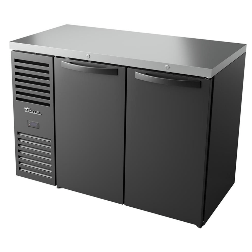 TRUE TBR48-RISZ1-L-B-SS-1 Refrigerador Contrabarra 2 Puertas Solida Iluminacion Cuerpo Acero Inoxidable Negro - - true - KitchenMax Store