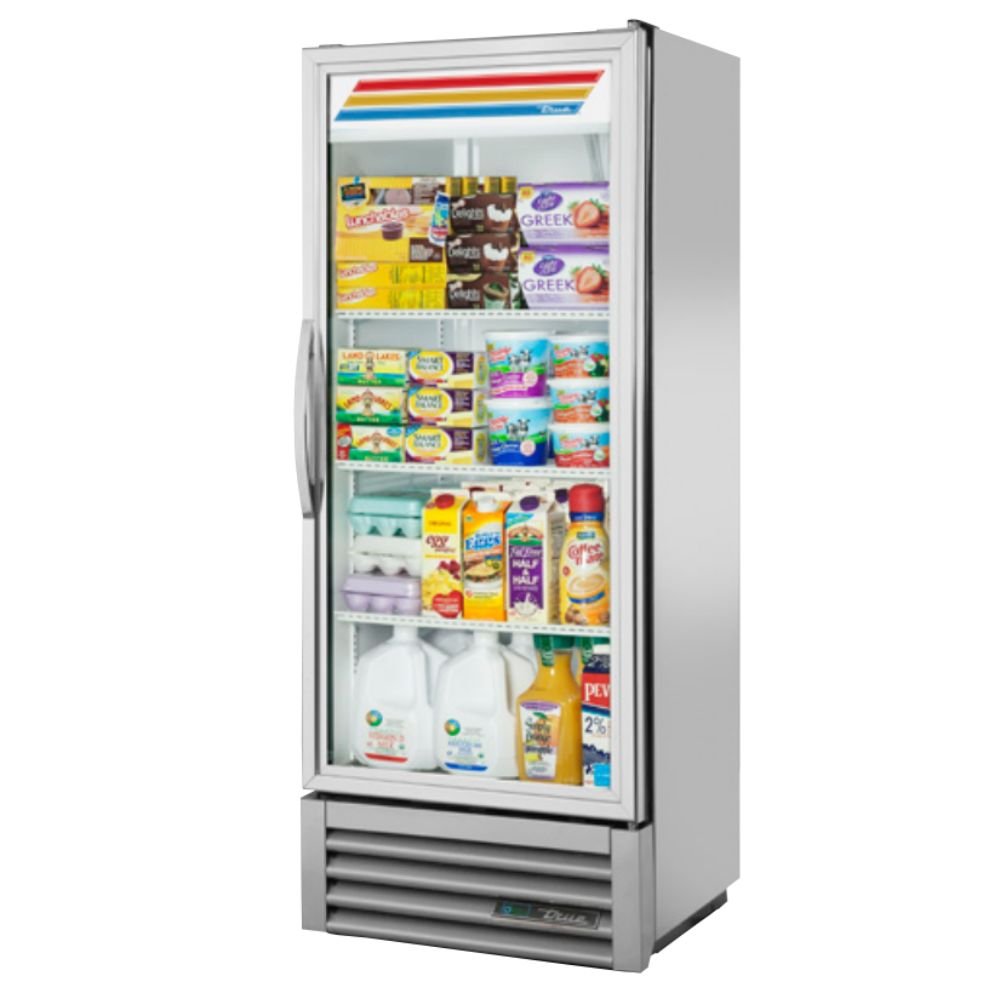 True GDM-12-HC~TSL01 Refrigerador Exhibidor Vertical 1 Puerta Cristal 3 Parrillas - - True - KitchenMax Store