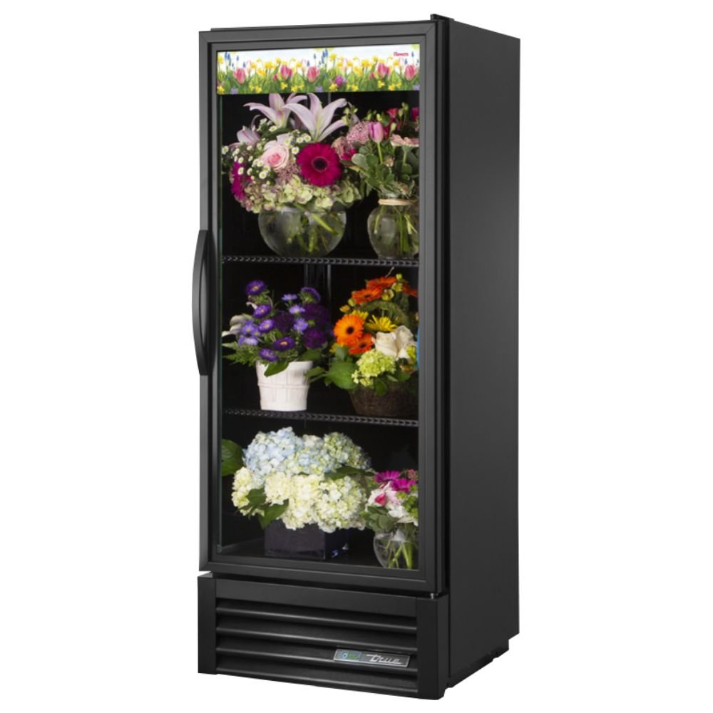 True GDM-12FC-HC~TSL01 Refrigerador Exhibidor Vertical Floral 1 Puerta Cristal 2 Parrillas - - True - KitchenMax Store