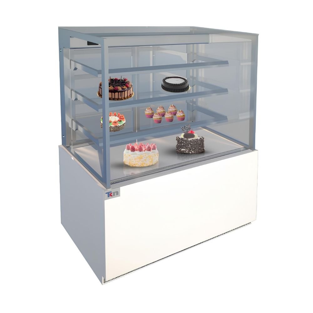 VITRINA SINERGIAS TEKNIKITCHEN TKN12R4 | Vitrina Expositora Recta de Pasteles | Frente 120 cm | Control Digital de Temperatura: 2 °C ~ 8 °C | Pastelerías Panaderías Negocio Panaderia Pasteleria Restaurante Cocina Industrial Banquetes Pan Masa Hoteles Cafeterías Estadios Arenas Empresas de Servicio Alimentación Caliente Alimentos