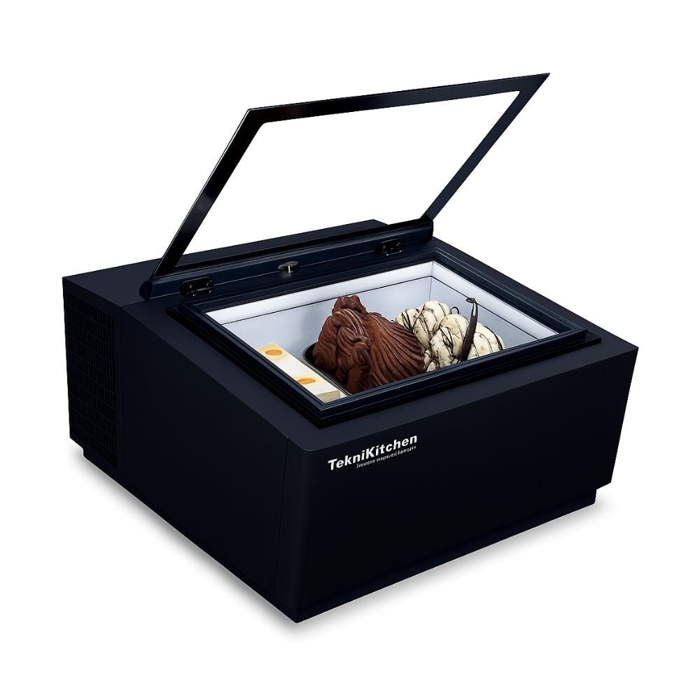 VITRINA TEKNIKITCHEN TKNS03 | Vitrina Expositora de Gelato Empotrable / Freestanding | Frente 67 cm | Para 3 Insertos de 5 L | Paletería Nevería Negocio