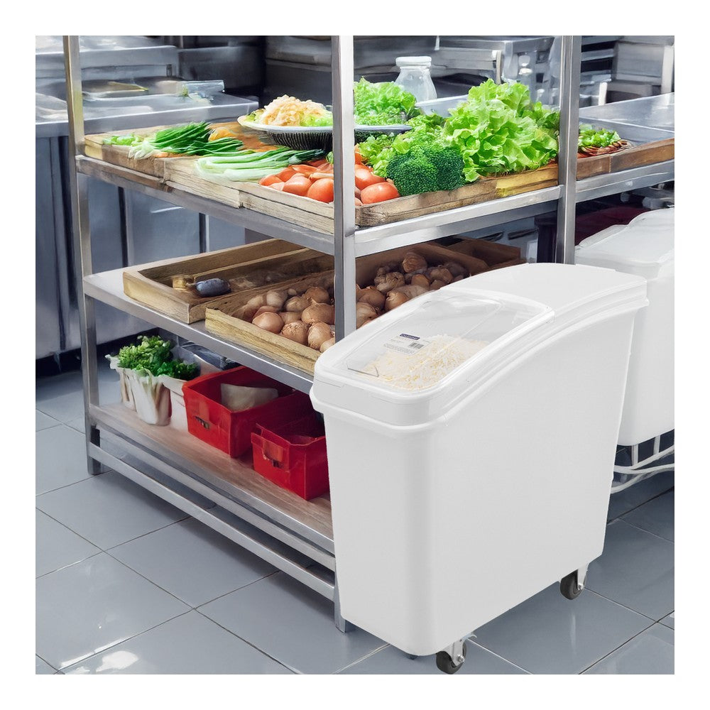 ALMACENADOR DE GRANOS RHINO ALGRA-21C | Almacenador de Granos Tipo Carro | Capacidad 79 L | Polipropileno | Panadería Restaurante Cocina Industrial