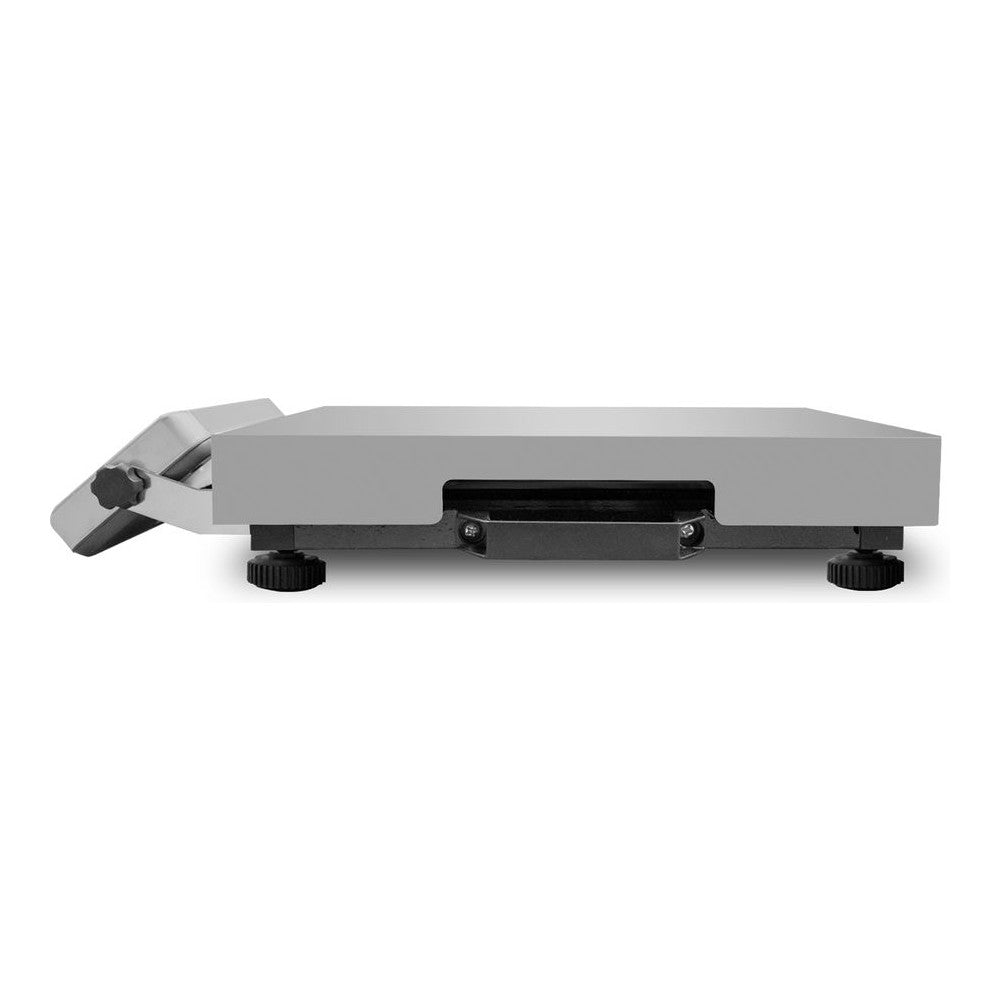 Báscula Rhino BAPAQUE-150, capacidad máxima 150 kg, en acero inoxidable.