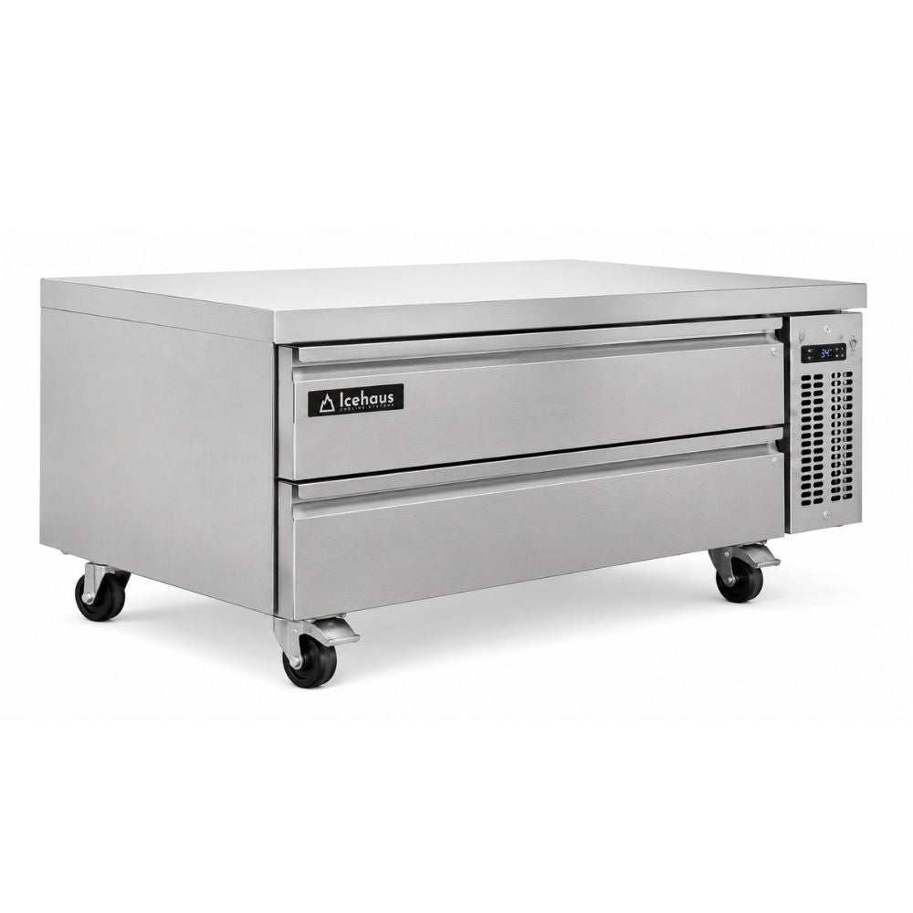 Base Refrigerada Icehaus BRM-2C-SS-02, base de chef refrigerada, en acero inoxidable.