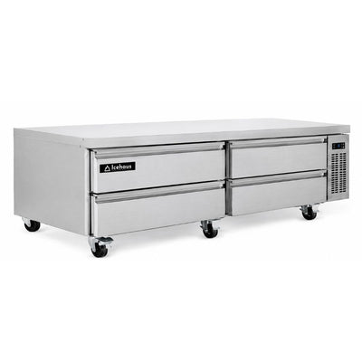Base Refrigerada Icehaus BRM-4C-SS-01, base de chef refrigerada, en acero inoxidable.