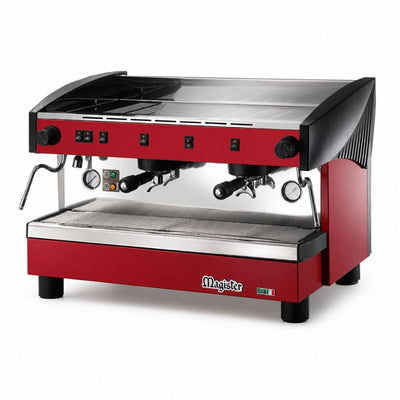 Cafetera Express Semiautomática 2 Grupos Magister Stilo MS100, percoladoras, en acero inoxidable.