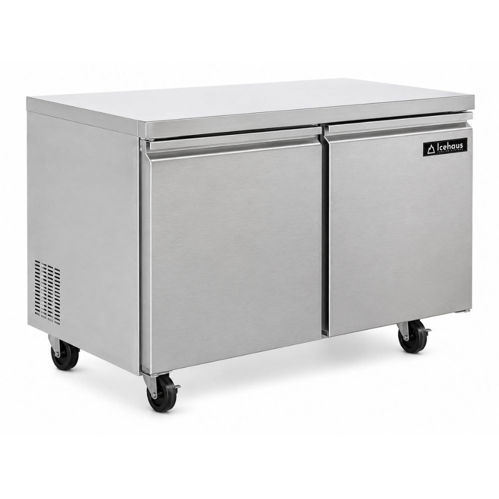 Congelador Bajo Barra Icehaus CBB-2P-SS-01, en acero inoxidable.
