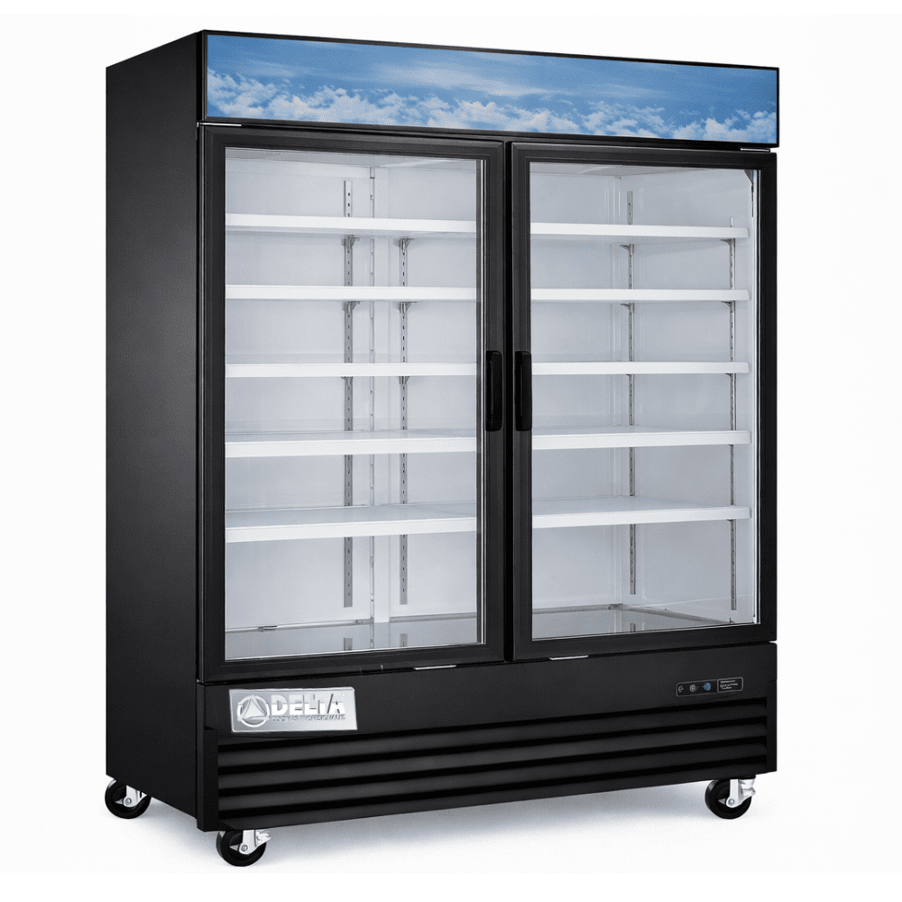 CONGELADOR DELTA D-CV-2PV | Congelador Vertical | 36 Pies Cúbicos | 2 Puertas de Vidrio | Abarrotes Tienda Comercial