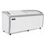 Congelador Icehaus CHPC-560, puerta de cristal curva.