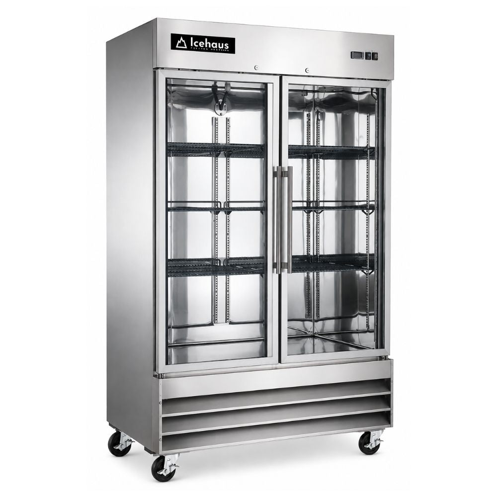 Congelador Icehaus CV-2PC-SS-01, congelador vertical, en acero inoxidable.